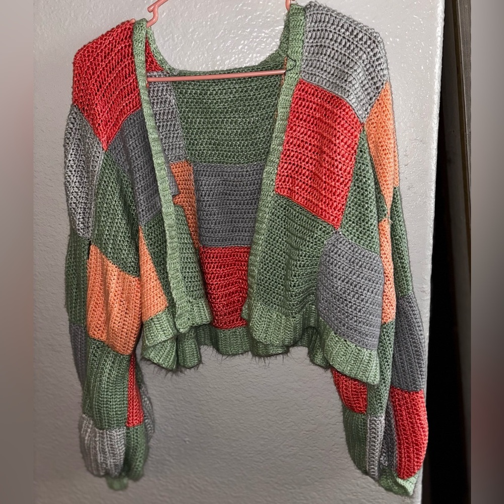 Vibrant Patchwork Cardigan - Picture 2 of 5
